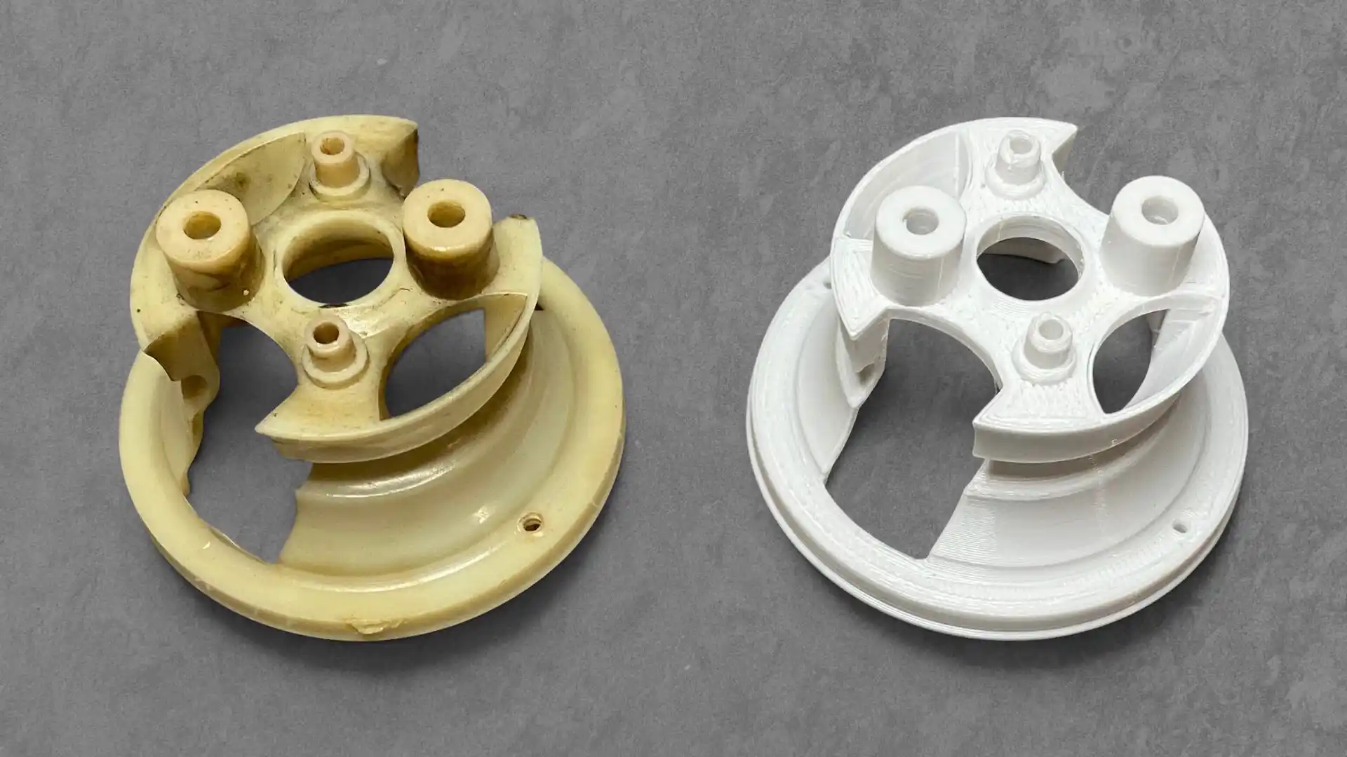 Bumper de flipper cassé et reproduction sur mesure ECU3D