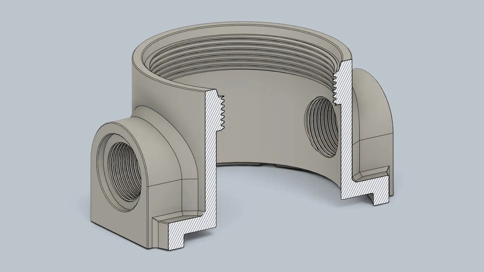 Modèle CAO d'une pièce technique pour outillage de production en impression 3D